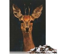 500 Pieces Deer Portrait Painting Puzzle for Adults Wooden Puzzles for Adults Puzzles Secret Santa Gifts 500pcs (52x38cm)
