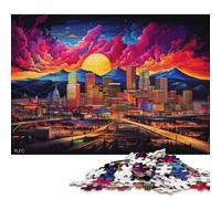 500 Pieces Denver Skyline Jigsaw Puzzles for Adults Puzzle Adult Jigsaw Puzzle Puzzles for Adults Teens 500pcs (52x38cm)