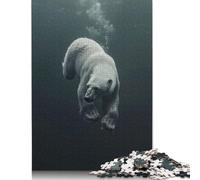 500 Pieces Diving Polar Bear Square Jigsaw Puzzles for Adults And Wooden Puzzles 500pcs (52x38cm)