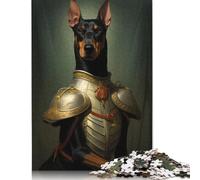 500 Pieces 'Doberman Dog Warrior Style Square Jigsaw Puzzles for Adults And Wooden Puzzles 500pcs (52x38cm)