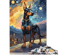 500 Pieces Doberman Starry Night Puzzle for Adults Puzzle Adult Jigsaw Puzzle Learning Educational Toys 500pcs (52x38cm)