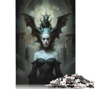 500 Pieces Dragon Queen Jigsaw Square Puzzle for Adults Wooden Puzzles Unique Challenge Games 500pcs (52x38cm)