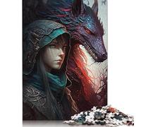 500 Pieces Dragon Warrior Puzzle Jigsaw Adults Puzzles Difficulty Jigsaw Educational Game Toy 500pcs (52x38cm)