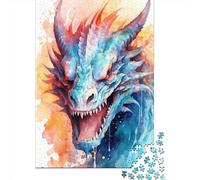 500 Pieces Dragon Watercolors Square Jigsaw Puzzles for Adults And Wooden Puzzles 500pcs (52x38cm)