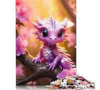 500 Pieces Dragons Cherry Bloom Jigsaw Square Puzzle for Adults Wooden Puzzles Unique Challenge Games 500pcs (52x38cm)