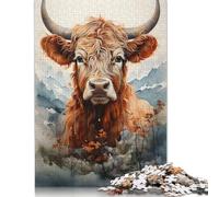 500 Pieces Dreamy Highland Cow Jigsaw Puzzle Jigsaws for Adults for Adults& Teenagers Age 12 Years Up 500pcs (52x38cm)