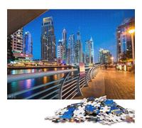 500 Pieces Dubai Marina Travel UAE Jigsaw Wooden Puzzle Jigsaws for Adults Family Entertainment Toys 500pcs (52x38cm)