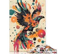 500 Pieces Dynamic Eagle in Flight A Bold Pop Art Display Abstract Eagle Artwork Puzzle for Adults Puzzles for Adults & Teenager Relax Puzzles Games 500pcs (52x38cm)