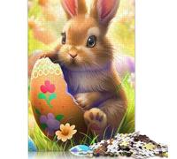 500 Pieces Easter Cute Bunny Jigsaw Puzzle Jigsaws for Adults for Adults& Teenagers Age 12 Years Up 500pcs (52x38cm)