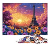 500 Pieces Eiffel Tower Paris Sunset Jigsaw Puzzles for Adults Puzzle Adult Jigsaw Puzzle Puzzles for Adults Teens 500pcs (52x38cm)