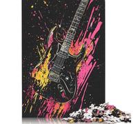 500 Pieces Electric Guitar Splash Art for Adults Difficult Jigsaw Puzzles Puzzle Jigsaws for Adults Family Activity Jigsaw Puzzles 500pcs (52x38cm)