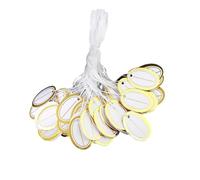500 Pieces Elegant Oval Shaped Prices Labels Metallic Gold Paper Hanging Labels for Boutique Merchandise Retail