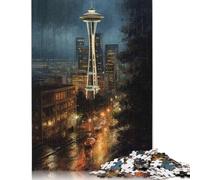 500 Pieces Emerald City Seattle USA Jigsaw Puzzles for Adults Puzzles Wooden Puzzles Jigsaw Puzzles for Adults Educational Game Challenge Toy 500pcs (52x38cm)