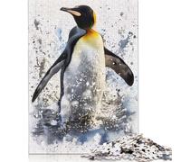 500 Pieces Emperor Penguin Watercolor for Adults Difficult Jigsaw Puzzles Wooden Puzzle for Adults And Teenager Jigsaw Puzzles for Adult 500pcs (52x38cm)