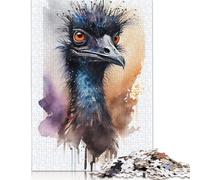 500 Pieces Emu Watercolor Art Jigsaw Puzzle Puzzle for Adults And Teenager For Family Fun & Game Night 500pcs (52x38cm)