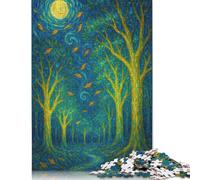 500 Pieces Enchanted Forest Under A Swirling Sky for Adults Difficult Jigsaw Puzzles Wooden Puzzles for Adults Family Entertainment Toys 500pcs (52x38cm)