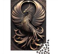 500 Pieces Eternal Flame Phoenix Jigsaw Square Puzzle for Adults Wooden Puzzles Unique Challenge Games 500pcs (52x38cm)