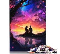 500 Pieces Eternal Sunset Cosmos Creative Square Wooden Jigsaw Puzzles for Adults Educational Game Challenge Toy 500pcs (52x38cm)
