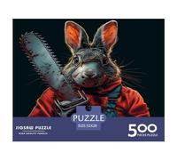 500 Pieces Evil Bunny Creative Square Jigsaw Puzzles for Adults And Wooden Puzzles Challenging Game 500pcs (52x38cm)