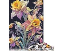 500 Pieces Exotic Daffodils for Adults Difficult Jigsaw Puzzles Wood Puzzles Wooden Puzzles Game Toys for Adults 500pcs (52x38cm)
