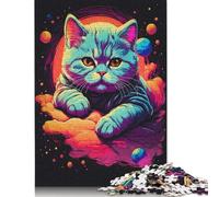 500 Pieces Exotic Shorthair Kitten Puzzle for Adults Wooden Puzzles Jigsaw Puzzles for Adults Educational Game Challenge Toy 500pcs (52x38cm)