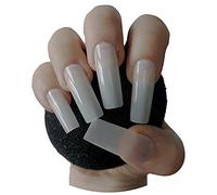 500 Pieces EXTRA LONG Length SQUARE Shape False Nails Full Cover NATURAL Acrylic Nail Tips - Salon & Home Use.
