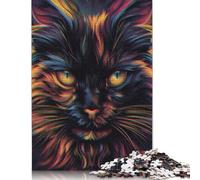 500 Pieces Face Cat Expression Retro Square Jigsaw Puzzles for Adults And Wooden Puzzles 500pcs (52x38cm)