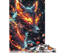 500 Pieces Fairy Neon Fox Jigsaw Square Puzzle for Adults Wooden Puzzles Unique Challenge Games 500pcs (52x38cm)