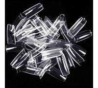 500 Pieces False Nails Tips for Acrylic Nails, Fake Nail Extension Tips, Square Acrylic Clear C Curve Full Cover Acrylic Fake Nails for Artificial Nail Tips Salons & DIY Nail Art