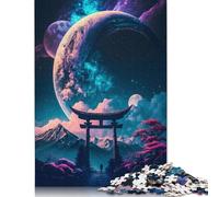500 Pieces Fantasy Night Japan Jigsaw Puzzles for Adults Puzzles Jigsaw Puzzles for Adults Educational Game Challenge Toy 500pcs (52x38cm)
