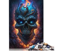 500 Pieces Fire Skull Jigsaw Puzzle Difficulty Puzzle Education Games Toys 500pcs (52x38cm)