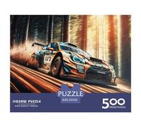 500 Pieces Forest Rally Car Race Creative Square Jigsaw Puzzles for Adults & Wooden Puzzles Challenging Game 500pcs (52x38cm)