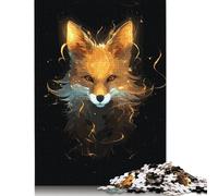 500 Pieces Fox in Black And Gold Jigsaw Puzzles Difficulty Jigsaw Puzzles Education Games Toys 500pcs (52x38cm)