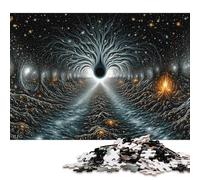 500 Pieces Fractal Forest Glow Jigsaw Puzzles for Adults Wooden Puzzles for Adults Teenager Man Woman Gift 500pcs (52x38cm)