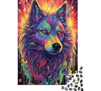 500 Pieces Future Colorful Psychedelic Dog875 Puzzle, Puzzle Jigsaw Puzzles Challenge Jigsaw Puzzle Impossible Puzzle Game for Adults 18+ 500pcs (52x38cm)