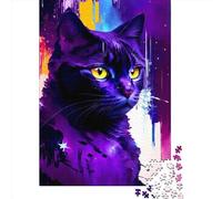 500 Pieces Galactic Black Cat 3 Square Jigsaw Puzzles for Adults And Wooden Puzzles Children Puzzles 500pcs (52x38cm)