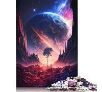 500 Pieces Galactic Twilight Valley Square Jigsaw Puzzles for Adults And Wooden Puzzles 500pcs (52x38cm)