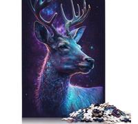 500 Pieces Galaxy Animal Deer Jigsaw Puzzle Adults Difficulty Puzzles Educational Toy Games Family Decoration 500pcs (52x38cm)