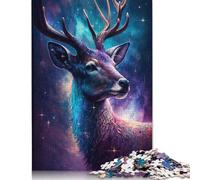 500 Pieces Galaxy Animal Deer Jigsaw Puzzles Difficulty Jigsaw Puzzles Education Games Toys 500pcs (52x38cm)