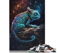 500 Pieces Galaxy Chameleon Puzzle Jigsaw Difficulty Puzzle Jigsaw Educational Game Toy 500pcs (52x38cm)