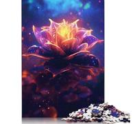 500 Pieces Galaxy Cosmic Lotus Flower Puzzles Jigsaw Difficulty Puzzle Jigsaw Educational Games Toy 500pcs (52x38cm)
