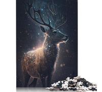 500 Pieces Galaxy Deer Puzzles Jigsaw Adults Difficulty Puzzles Jigsaw Educational Games Toy Family Decoration 500pcs (52x38cm)