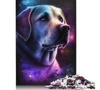500 Pieces Galaxy Labrador Jigsaw Puzzles Adults Difficulty Puzzles Strengthen Relationships between Family Members 500pcs (52x38cm)