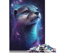 500 Pieces Galaxy Otter Puzzle Jigsaw Difficulty Puzzle Jigsaw Educational Game Toy 500pcs (52x38cm)