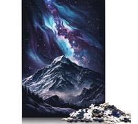 500 Pieces Galaxy Snowy Mountain Puzzle Jigsaw, Difficulty Puzzle Jigsaw Educational Game Toy Family Decoration 500pcs (52x38cm)