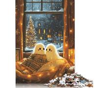 500 Pieces Ghost Couple on Christmas Jigsaw Puzzles Adults Difficulty Puzzles Strengthen Relationships between Family Members 500pcs (52x38cm)