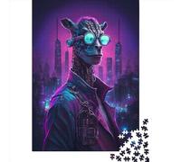 500 Pieces Giraffe Funky Square Jigsaw Puzzles for Adults And Wooden Puzzles Children Puzzles 500pcs (52x38cm)