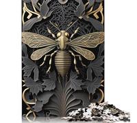 500 Pieces Golden Bee Nature Jigsaw Puzzles for Adults Puzzles for Teenagers Gifts Educational Game for Adult Teenagers 500pcs (52x38cm)