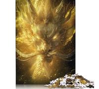 500 Pieces Golden Dragon Jigsaw Puzzles Wooden Puzzles for Adults & Teenager Family Game for Adults And Teenagers 500pcs (52x38cm)