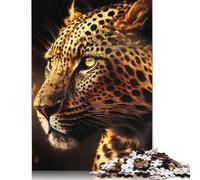 500 Pieces Golden Leopard Jigsaw Puzzles Difficulty Jigsaw Puzzles Education Games Toys 500pcs (52x38cm)